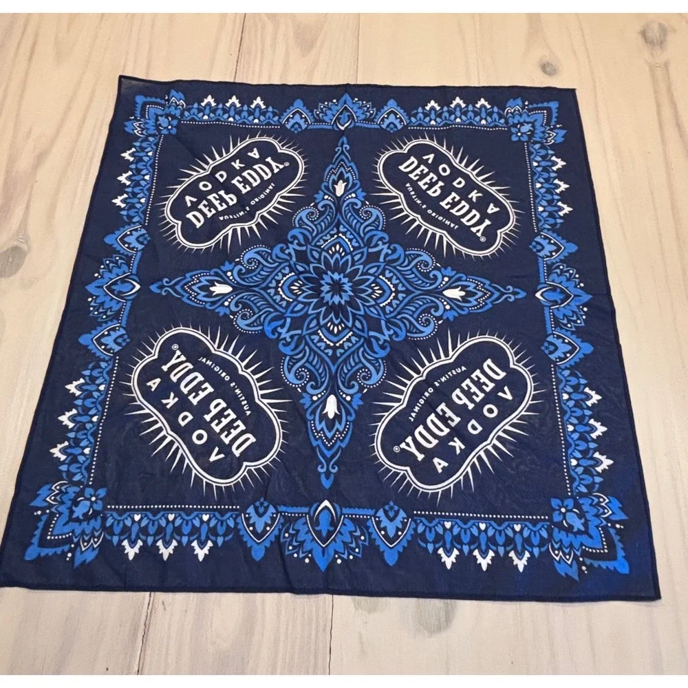 Deep Eddy Vodka Bandana Navy Blue Paisley Austin Original Austin Texas 21x21